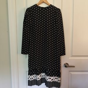 Vintage Leslie Fay Midi Dress Long Sleeve Crew Neck Size US 10 or 12P